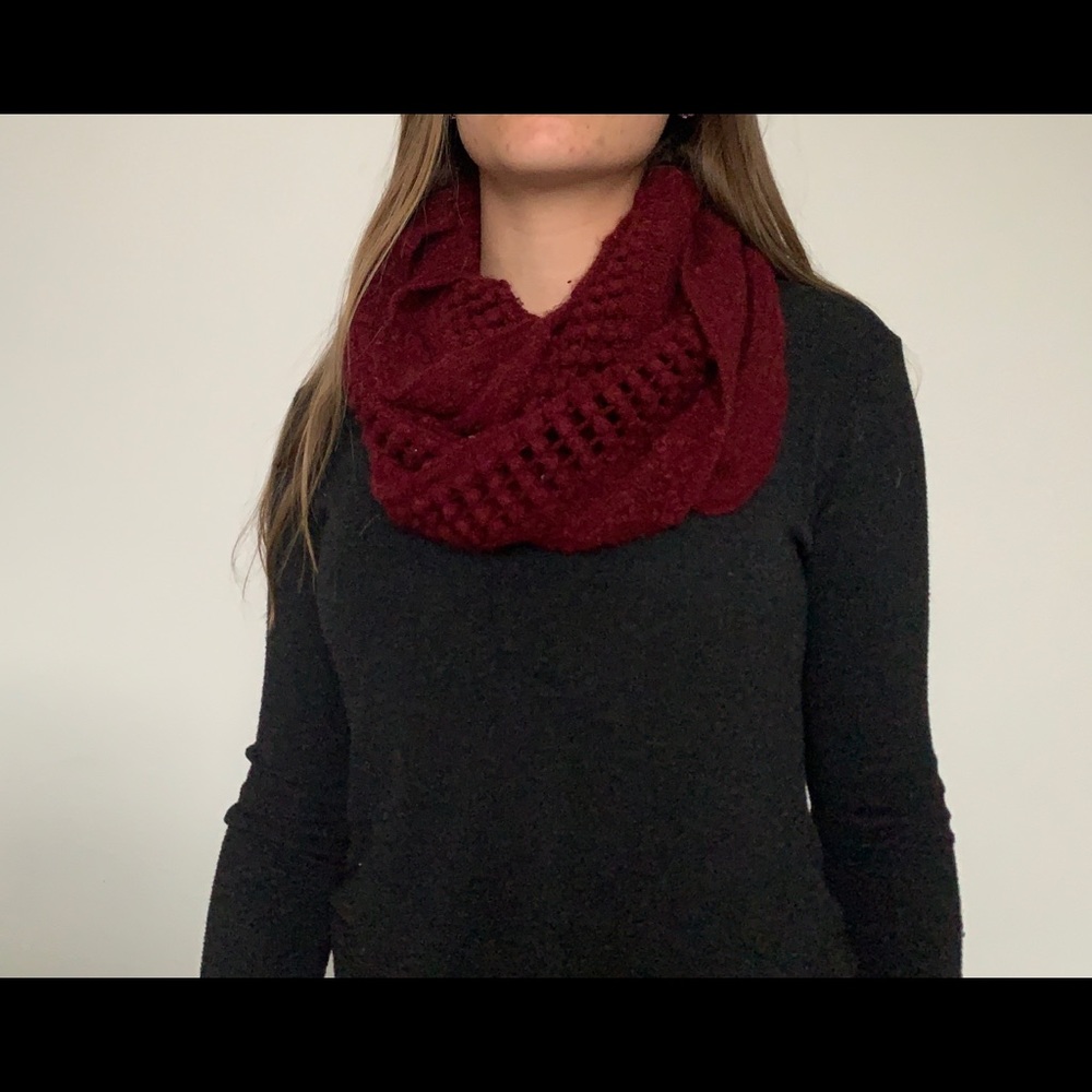 Deep Red Infinity Scarf - Picture 3 of 3